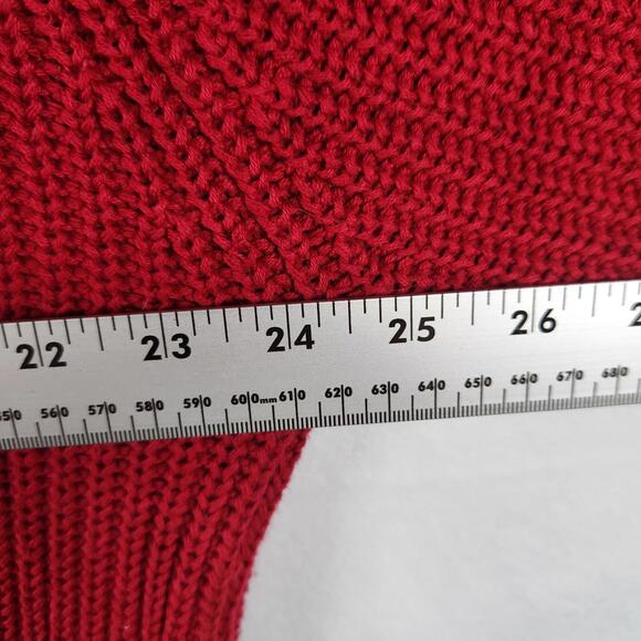 Vtg Woolrich Sweater Mens L Red Cotton‎ Knit Pullover Santa Fe Red USA Outdoor - Picture 6 of 9